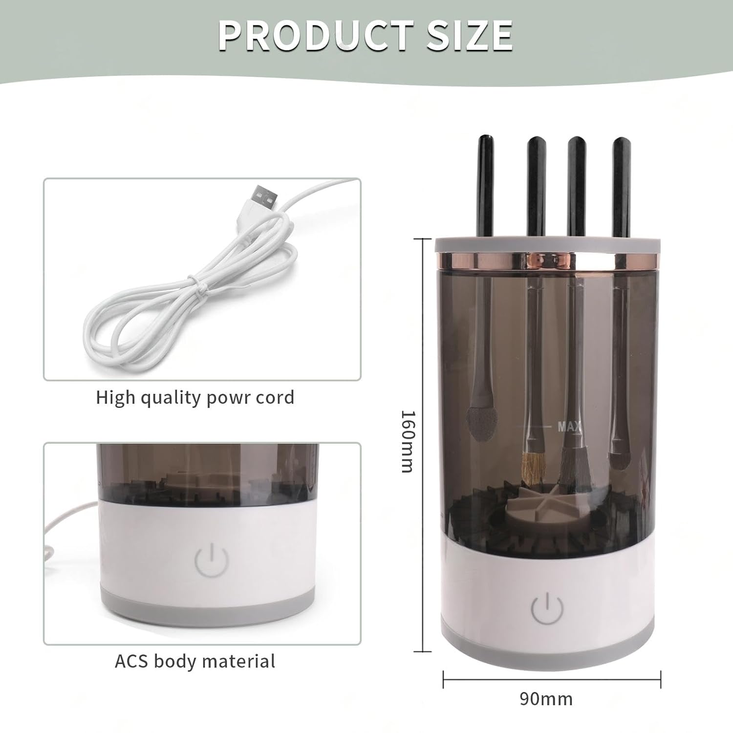 Electric Makeup Brush Cleaner, Machine For Deep Cleaning All Types Of Brushes