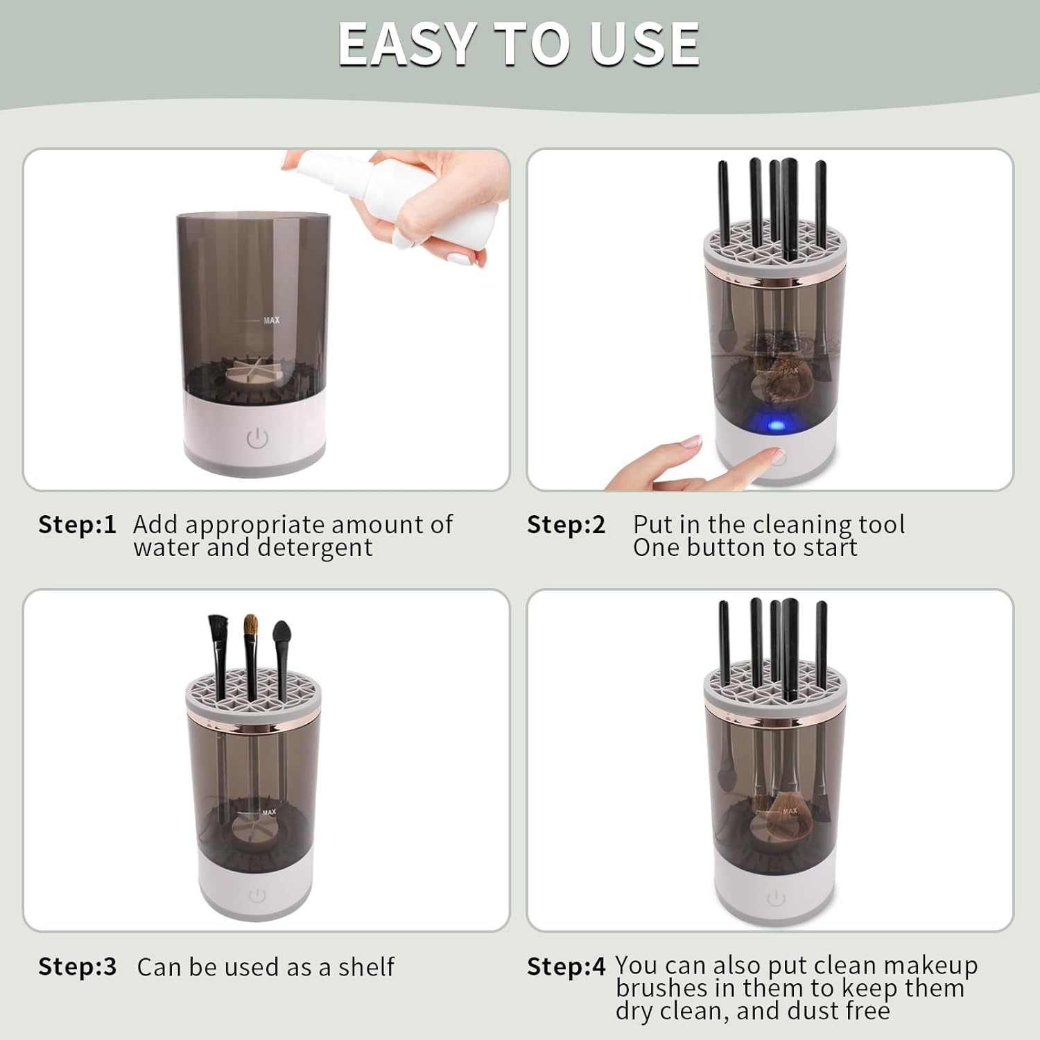 Electric Makeup Brush Cleaner, Machine For Deep Cleaning All Types Of Brushes